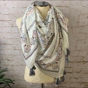 Abercrombie & Fitch Tassel Bandana Scarf 49"x49"